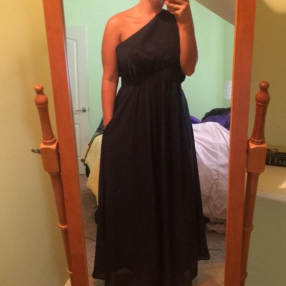 Navy one shoulder maxi - Picture 2 of 6
